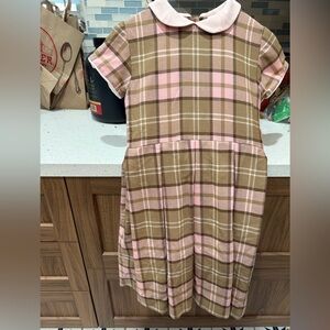 Papo d'Anjo Pink and Brown Plaid Dress